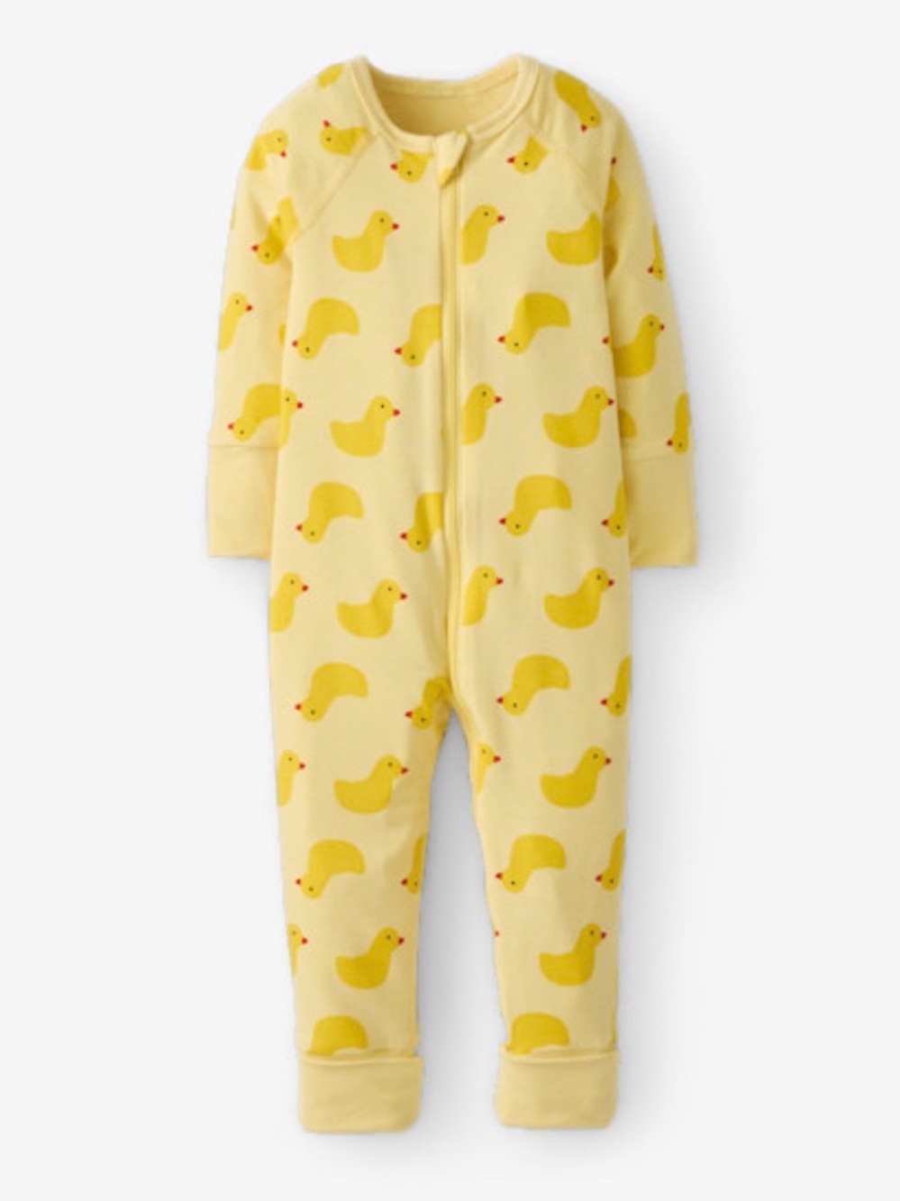 Hanna Andersson Baby Duck Zipper Convertible Footed 1-Piece Pajamas 6-12M - NWOT